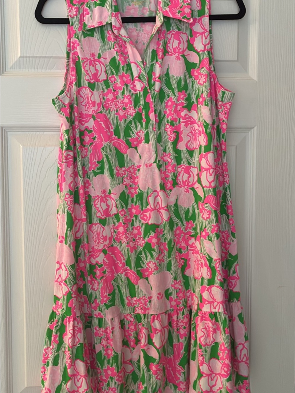 Lilly Pulitzer Pink & Green Floral Sleeveless Maxi Dress